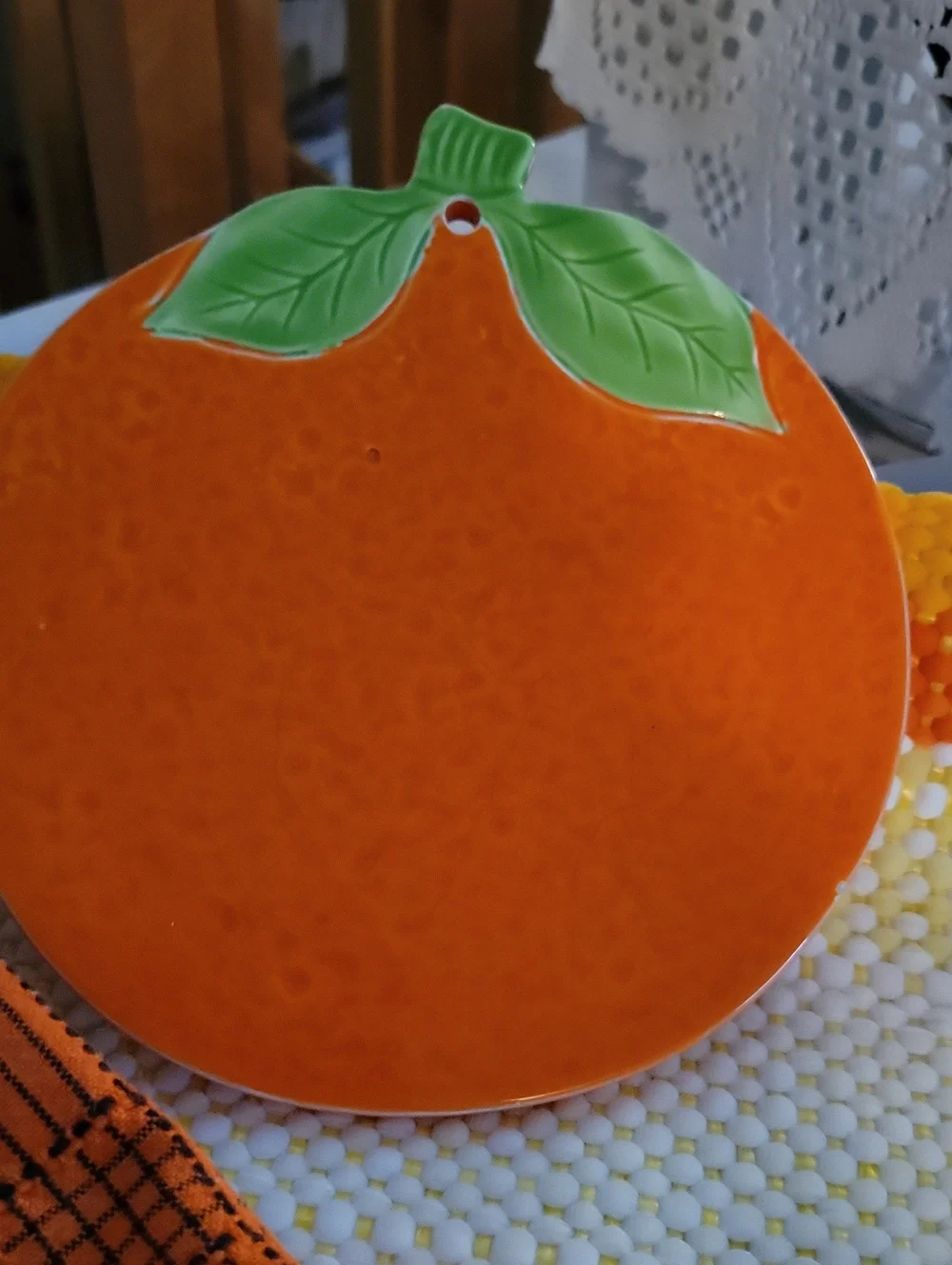 🍊orange trivet/ towels/mat🍊